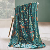 ENCHANTED TWILIGHT THROW FOREST GREEN 130X170CMS